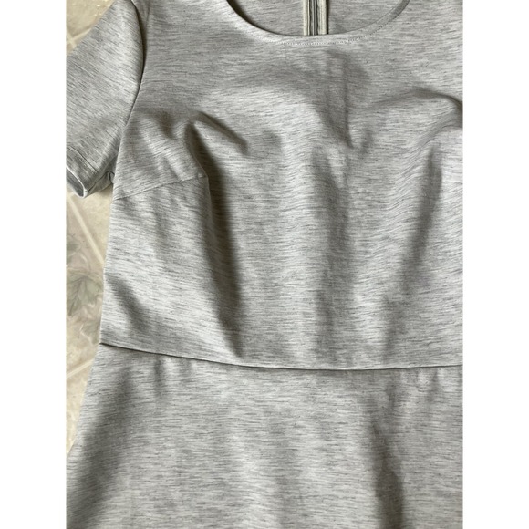 Gap Women's Size 8 Marled Gray and White Short Sleeve Dress T-Shirt Back Zip - Picture 2 of 4